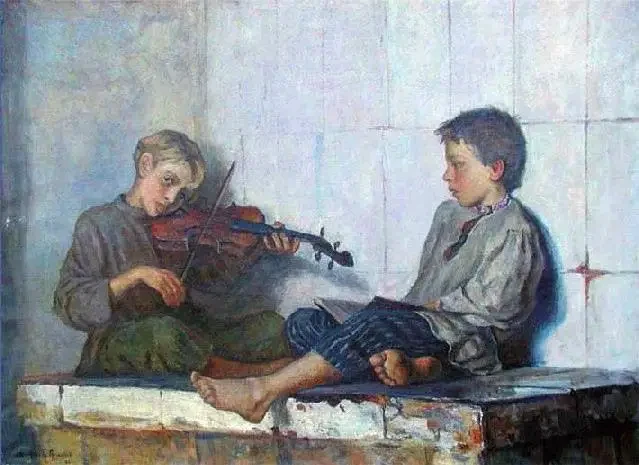 Mikołaj Bogdanow-Bielski (Rosja, 1868-1945), Lekcja muzyki, 1897