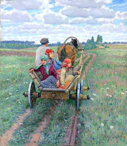 Mikołaj Bogdanow-Bielski (Rosja, 1868-1945), Powrót z pola