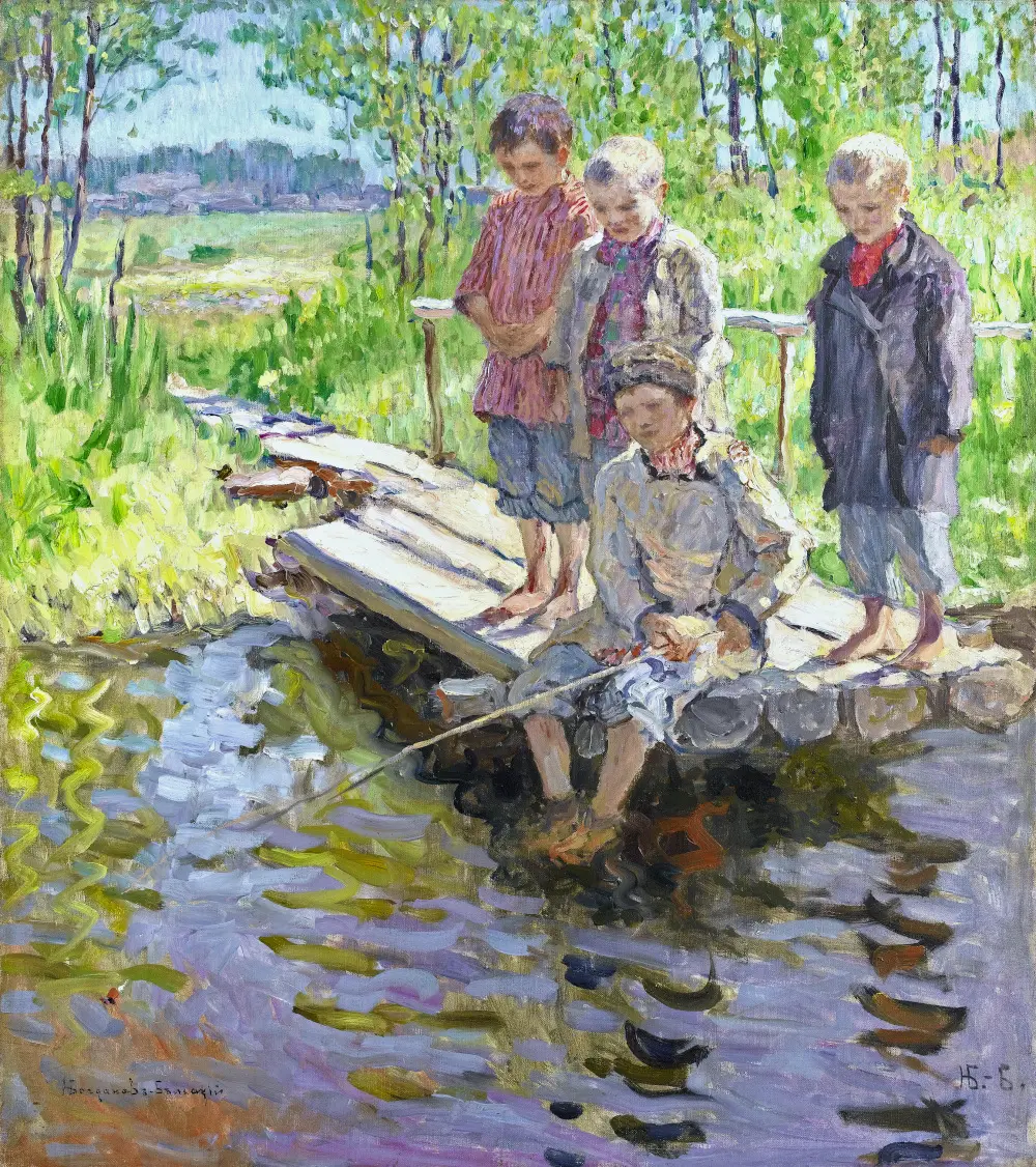 Mikołaj Bogdanow-Bielski (Rosja, 1868-1945), Wędkarz i kibice