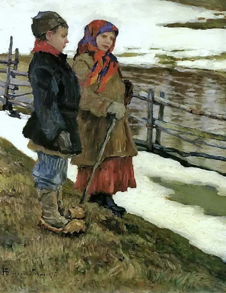 Mikołaj Bogdanow-Bielski (Rosja, 1868-1945), Wiejskie dzieci, 1915