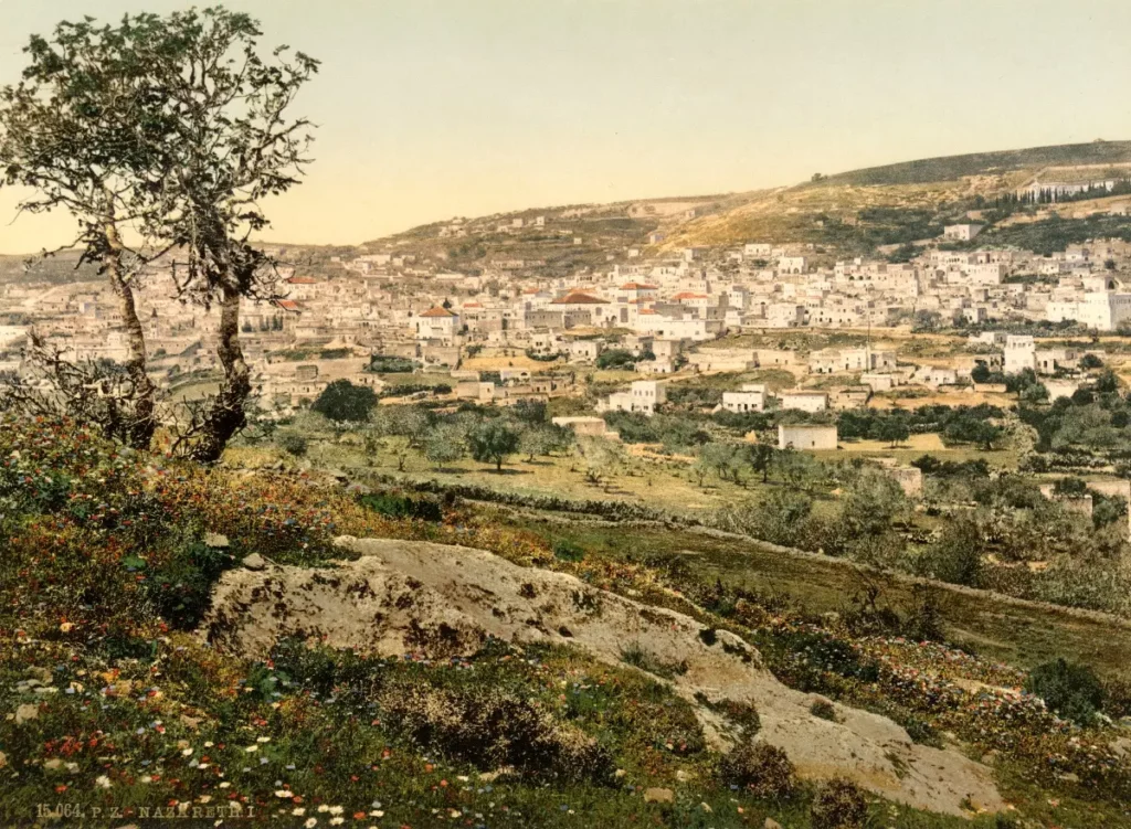 Nazaret, panorama od strony wschodniej. Początek XX wieku. Zdjęcie: P.Z. (Photochrome Zurich)